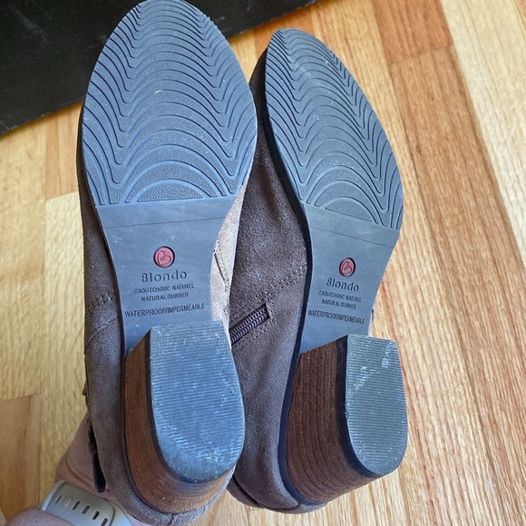 Blondo Idra Waterproof Ankle Booties Women’s Size 7 Brown Suede Leather‎ Zip - Picture 11 of 13